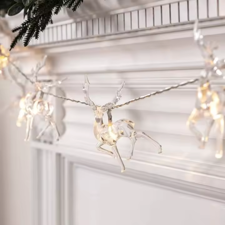 Luces De Navidad De Reindeer 10LED 1.5M Guirnalda De Cristal De Elk Decoración Para Hogar Y Fiestas Navideñas Y Bodas - 1