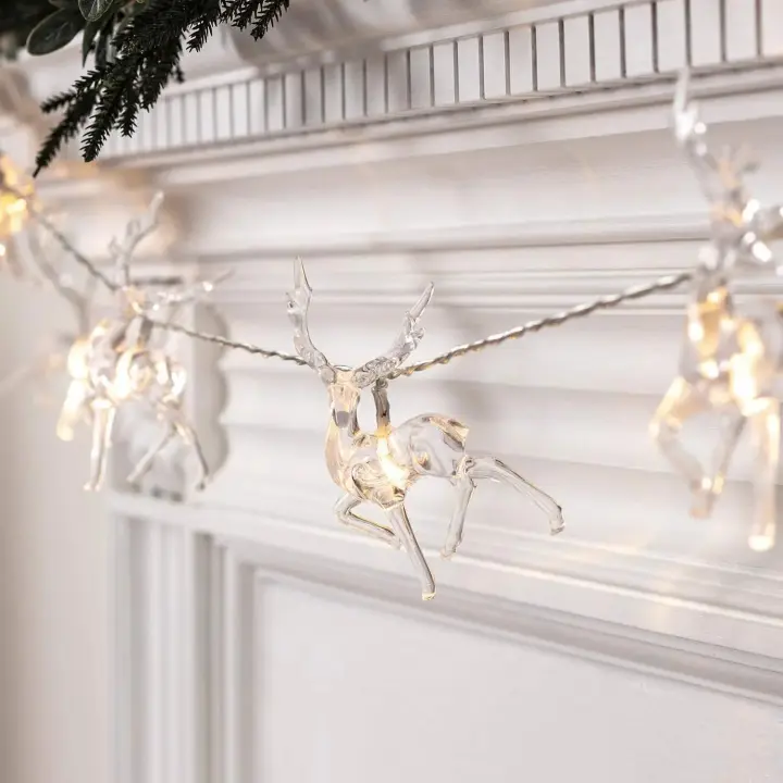 Luces De Navidad De Reindeer 10LED 1.5M Guirnalda De Cristal De Elk Decoración Para Hogar Y Fiestas Navideñas Y Bodas - 1