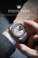 Reloj De Cuarzo Para Hombre OLEVS Marca Top Calibre Original Pantalla Luminosa Resistente Al Agua Acero Inoxidable Cronógrafo Calendario Estilo Casual - details 8