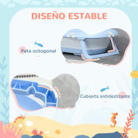 ZONEKIZ Juego de Bañera para Bebé Recién Nacido hasta 6 Años Plegable 40L con Cojín Almohadillas Antideslizantes Orificio de Drenaje y Agujero de Ducha 83x48x23,5 cm Azul - details 4