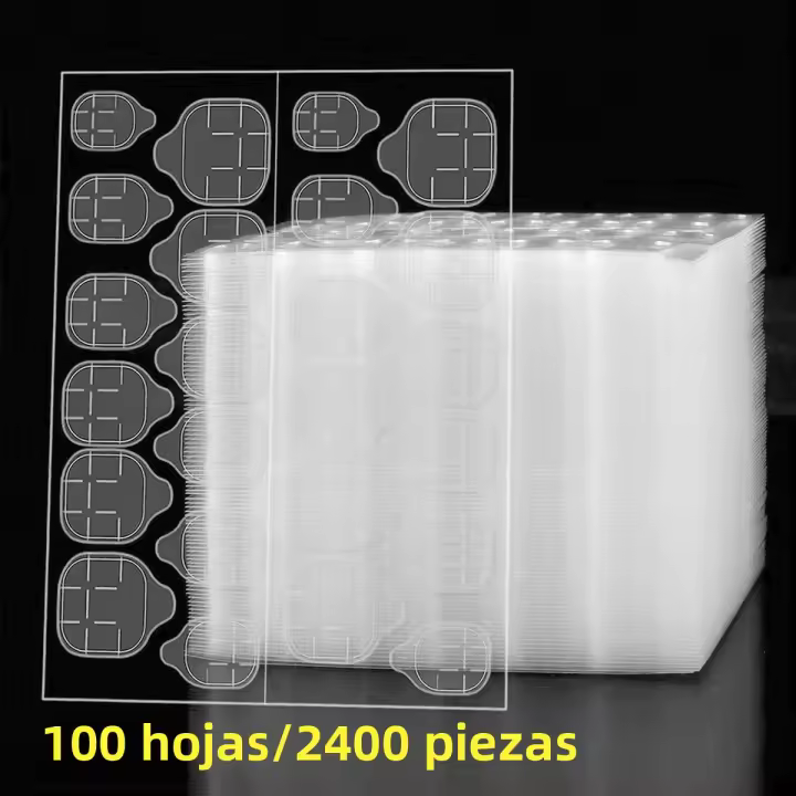 100 Hojas De Pegatina Doble Cara Invisible Super Pegajosa Para Manicura Y Uñas Pegatina Hidrofóbica De Gel De Jalea Para Decoración Y Adhesión - 1