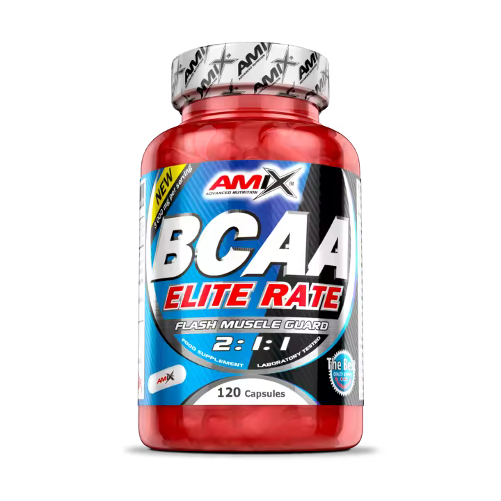 BCAA Elite Rate 120 cápsulas | Aminoácidos de cadena ramificada (L-Leucina, L-Isoleucina, L-Valina) | Amix Nutrition - 1