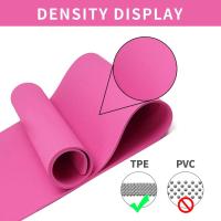 Esterilla de gimnasia, yoga, fitness, antideslizante, para entrenamiento, deportes, giros y Pilates, con Correa para el hombro, 183x61x0,7 cm - details 1