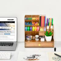Organizador De Escritorio De Madera DIY Con Cajón Y Gran Capacidad Para Almacenamiento De Estationery Para Oficina Y Escuela - details 7
