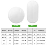 Lámpara De Pared LED Exterior 16W 20W Ovalada Para Jardín Porche Iluminación De Baño Resistente Al Humo Montaje En Superficie AC85-265V - details 4