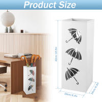 Soporte de paraguas de Metal cuadrado, estante decorativo, Cubo de soporte, bastones multiusos para caminar, soporte para entrada - details 3