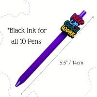 10 Pcs Bolígrafos De Punto De Escritura 0.5mm Duraderos Con Frases Motivacionales Para Oficina Y Escuela Uso Versátil Y Práctico - details 2