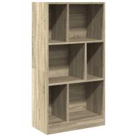 vidaXL Estantería madera de ingeniería 57x28,5x107,5 cm Blanco, Negro, Roble Sonoma Mueble Almacenaje Estantería para Oficina, Estudio, Dormitorio Estantería/Librería/ mueble de Almacenamiento - details 3