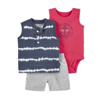 Nueva ropa infantil de verano para niños, bebés y niños pequeños, pantalones cortos de manga corta, camisetas, trajes de tres piezas. - details 38