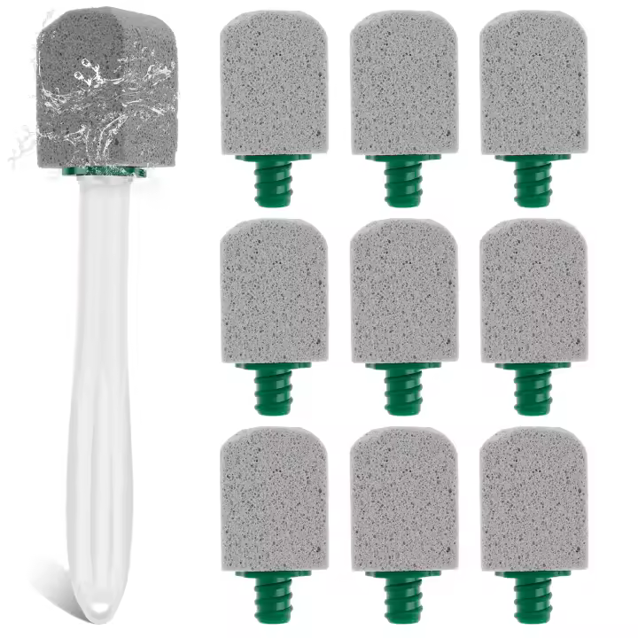 Cepillo De Inodoro Con Piedra De Pimice 10/20Pcs Herramientas De Limpieza Para Lavabo Y Azulejos Eliminador De Escoria Y Rusticidad Con Mango Y Asiento - 1