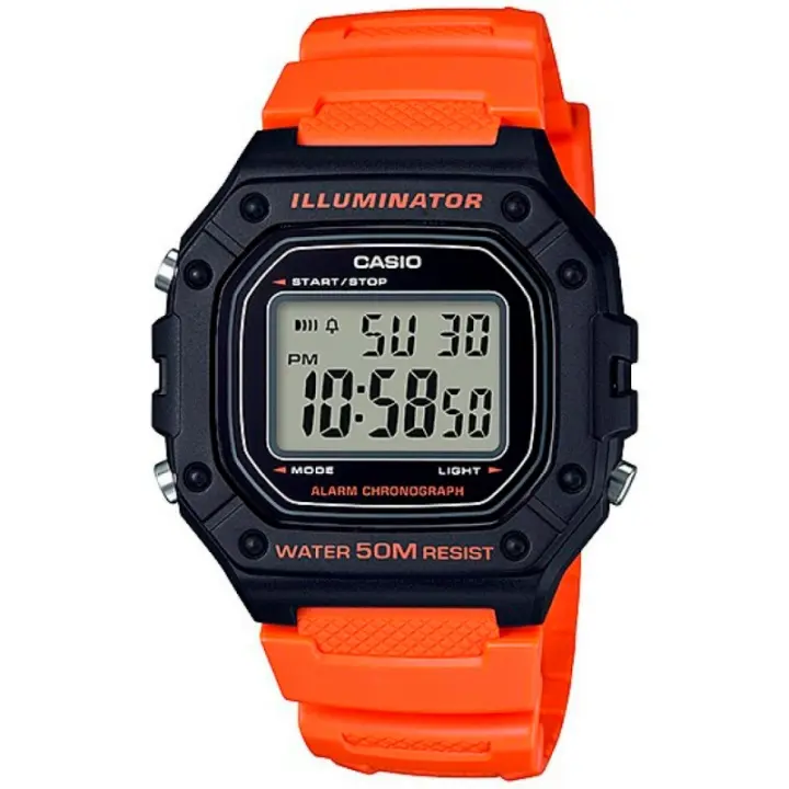 Casio Youth W-218h-4b2avdf Reloj De Pulsera Digital Para Hombre Color Naranja - 1