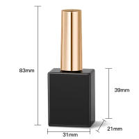 6Pcs Botellas De Uñas De Vidrio Vacías De 15ml Con Tapa Y Cepillo En Colores Negro Y Blanco Contenedores Cosméticos Refillables - details 1