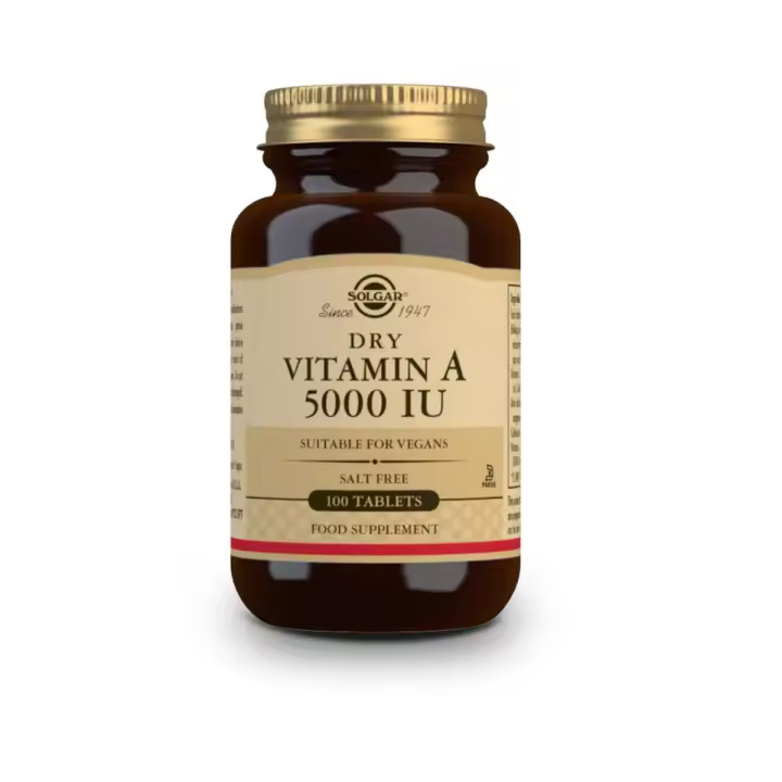 Solgar Vitamina A Seca 5000 UI Palmitato 100 Comprimidos - 1