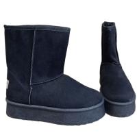 Botines Mujer, Invierno, Australiano, Forrado Con Pelo Interior, Camel, Negras, Caña Corta, Suela Plataforma Planos - details 2