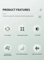 Lámpara De Techo Pequeña Multifuncional LED Moderna Con Control Remoto Silencioso Y Ventilador Invisible Para Sala De Estar Oficina Estudio 40cm - details 10