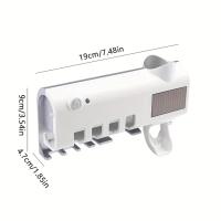 Soporte De Dientes Multifuncional Con Succión Automática Y Agujero Para Dentífrico Almacenamiento De Cepillos De Dientes En La Pared Material Plástico - details 5