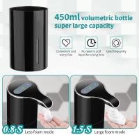 Dispensador automático de jabón sin contacto, moderno, cocina y baño, manos libres, volumen ajustable, batería de larga duración, compatible con jabón grueso y fino, fácil para niños pequeños, - details 1