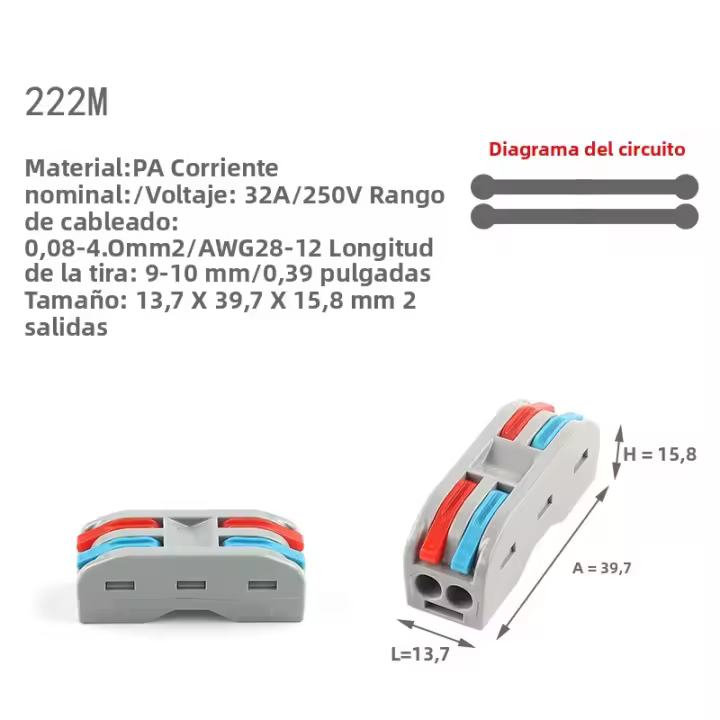 20PCS Conector De Cable Rápido Divisor Universal Compacto Para Conexión Eléctrica Bloque De Terminales De Condutor - 1
