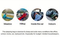 BOPORO Saco de Dormir Ligero y Impermeable Temporada 3 Ideal para Adultos y Niños Ideal para Acampar Viajes y Caza Incluye Bolsa de Compresión - details 1