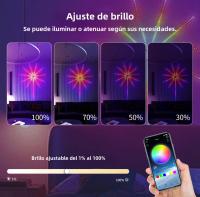 Tira De LED RGBIC Con Control De Voz Bluetooth Y Tiempo De Fondo De Fuegos Artificiales Coloridos USB Para Ambiente Y Música - details 2