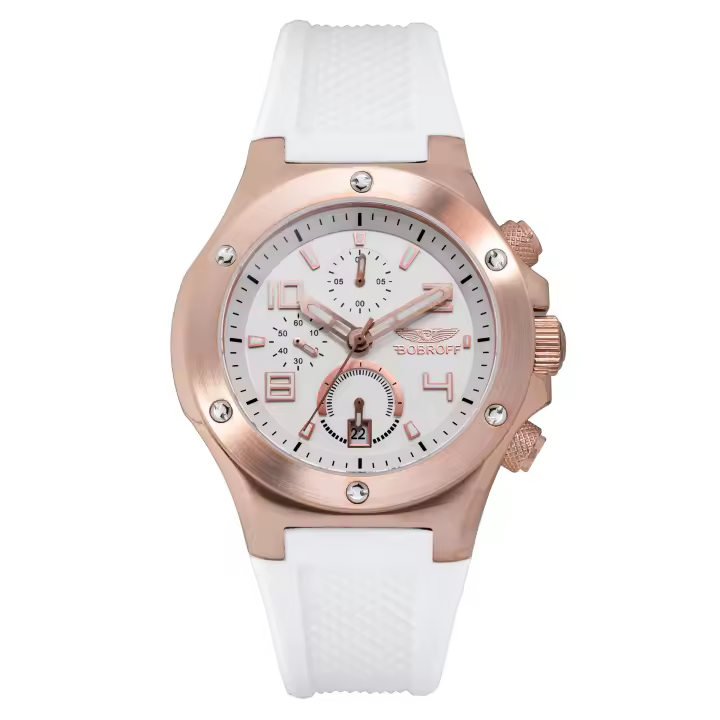 Bobroff Reloj Unisex Analogico Cuarzo con Correa de Caucho BF1002M25 - 1