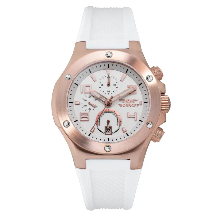 Bobroff Reloj Unisex Analogico Cuarzo con Correa de Caucho BF1002M25 - 1