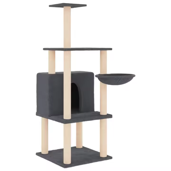 Rascador para Gatos with postes de isal gris obscura 132 cm - 1