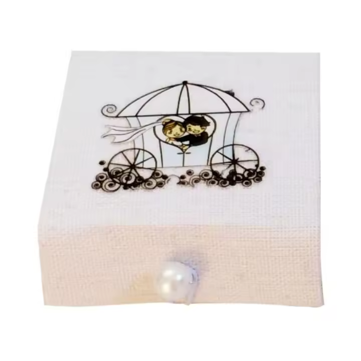Flikehome - Caja/Bolsa de yute Boda - Pack 12 Unidades - 1