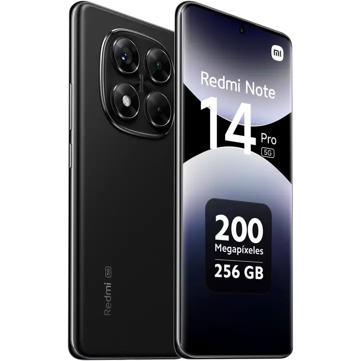 Móvil - Xiaomi Redmi Note 14 Pro 5G, Negro medianoche, 256 GB, 8 GB RAM, 6.67" AMOLED 1.5K, MediaTek Dimensity 7300-Ultra, 5110 mAh - 1