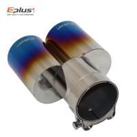 Eplus Tubo De Escape De Estilo Para Coche Muffler Universal Dual Salida De Acero Inoxidable Tamaño Variado Throat Pipe Tip Flat - details 16