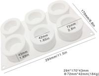 Conjunto de 6 moldes para hornear pastel hueco DIY pastel molde 3D molde de silicona para pudín de chocolate mousse postre cocina hornear moldes pastelería - details 0