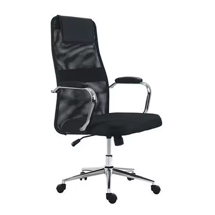 Muvip OF2000 Silla de Oficina - Altura Regulable con Elevacion a Gas - Soporte Lumbar - Asiento Acolchado - Base Giratoria de Acero de 320mm - Peso Maximo 100kg - Color Negro - 1
