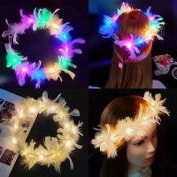 Diadema De Plumas LED Para Mujeres Corona De Ángel Luminosa Para Fiestas Boda Festival Cumpleaños Headband De Luz - details 0