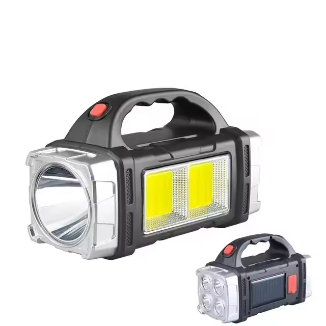 Linterna Portátil Potente Recargable USB Con Luz LED Solar Y COB Para Trabajo 4 Niveles De Iluminación Lámpara De Camping Y Teléfono Móvil - 1