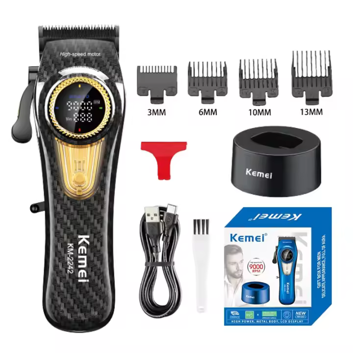 Cortador De Pelo Eléctrico Profesional Kemei KM-2242 Gran Potencia Recargable Con Indicación De Carga Corte De Cabello Con Varias Longitudes - 1