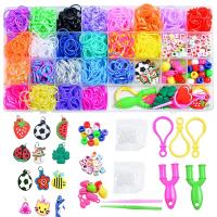 Kit De Hacer Pulseras De Cinta Arco Iris Para Niñas 600-1800 Piezas Set De Banda De Goma DIY Juguete De Manualidades Regalo - details 2