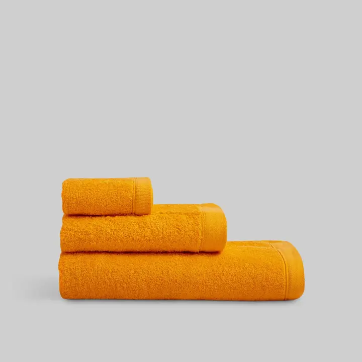 Llartextil Toallas de Algodón Classic 500 Gr Naranja Set de 3 Suavidad Extrema - 1