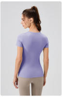 Camiseta Deportiva Para Mujer 2024 Técnica De Secado Rápido Top De Yoga Corto Manga Transpirable Y Cómodo Para Gimnasio Y Running - details 33