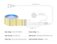 Tira De Luces LED COB DC12V Con Sensor De Movimiento Para Armario Estante Pantry Expositor Luz De Escritorio Transparente Con Interruptor Inteligente - details 1