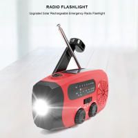 Radiófono Multifuncional Portátil Con Crank Solar Y USB FM/AM/WB Radio De Emergencia conLinterna Y Power Bank Resistente Al Agua - details 2