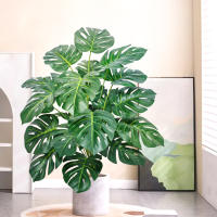 Planta Artificial De Monstera 60-100cm (39.4 Pulgadas) Árbol De Palma Falso Hoja De Tortuga Verde Para Decoración De Hogar Jardín Habitación Oficina - details 7