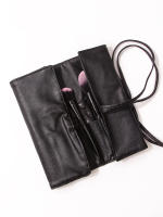 Estuche Plegable De PU Negro Para Maquillaje Organizador De Cosméticos Multipropósito Bolsa De Almacenamiento De Cepillos De Maquillaje - details 2
