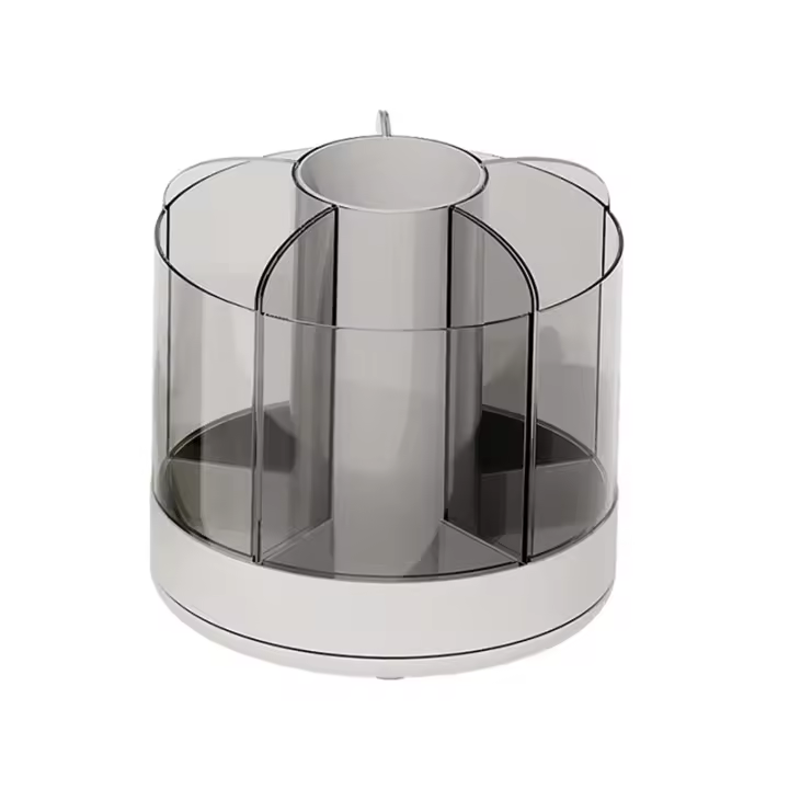 Organizador de bolígrafos para escritorio, portalápices giratorio de 360 grados para pincel de pintura, marcadores de crayón, color blanco - 1