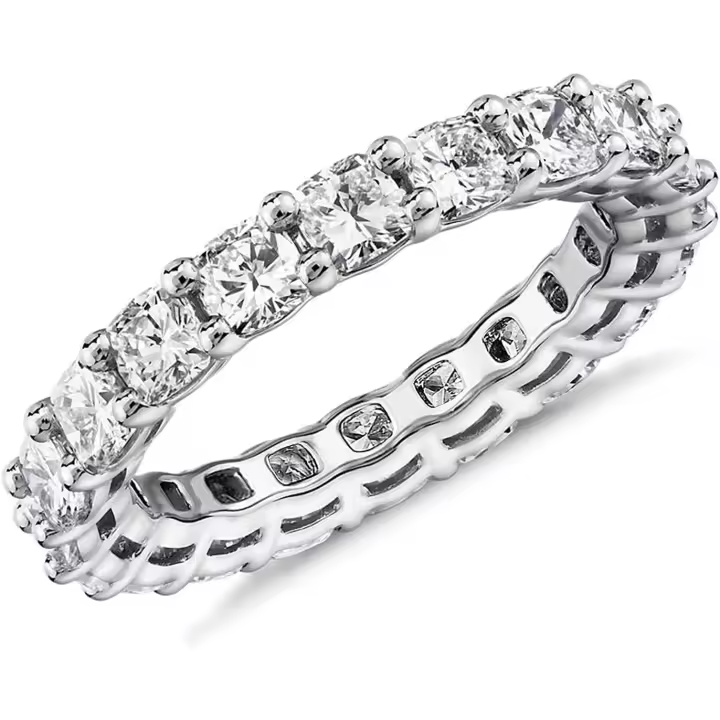 Quilates with zirconia cúbica Love - 4mm apilables para Mujeres-Anillas de Oro Blanco - 1