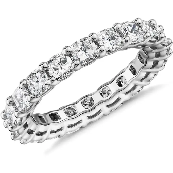 Quilates with zirconia cúbica Love - 4mm apilables para Mujeres-Anillas de Oro Blanco - 1