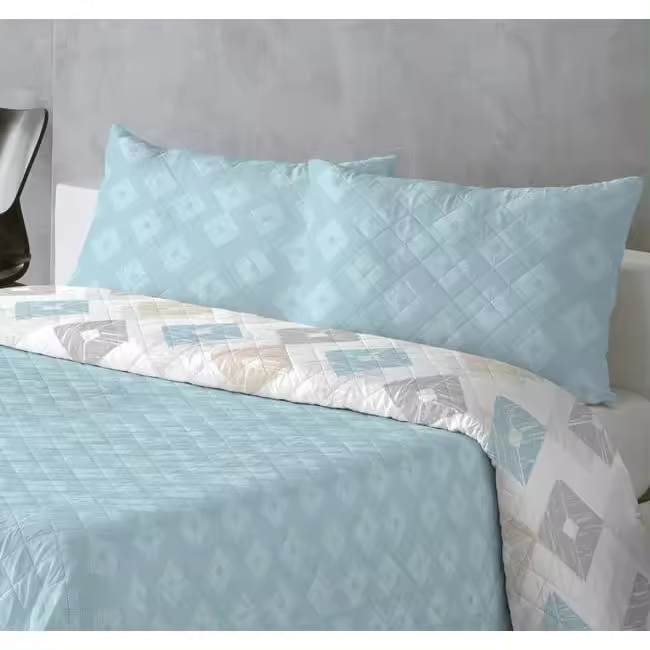 COLCHA BOUTI REVERSIBLE DE MODA HOGAR DISEÑO ROMBOS - 1