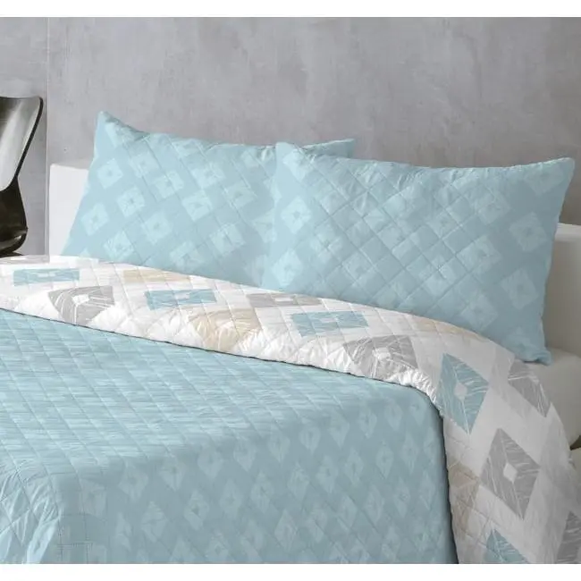 COLCHA BOUTI REVERSIBLE DE MODA HOGAR DISEÑO ROMBOS - 1