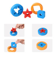 Juguetes Educativos Montessori Para Niños Bloques Arcoíris De Madera Juego De Ensamblaje De Colores Y Formas Entrenamiento De Motricidad Finas Para Bebés Y Niños Pequeños - details 17