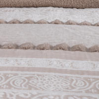 Manterol Outlet - Edredón comforter de borreguito floral cachemir beige con tejido térmico sherpa cálido, suave y mullido para un descanso reparador en invierno. - details 2