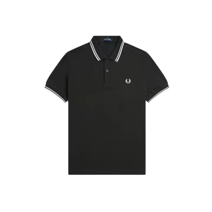 Fred Perry Slim Fit Twin Tipped Polo Night Green / Snow White / Snow White - 1